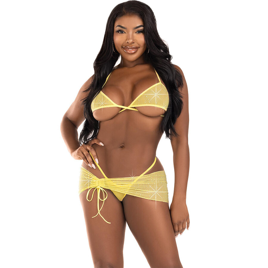 Ensemble trois pièces en maille strass — LEG AVENUE SETS