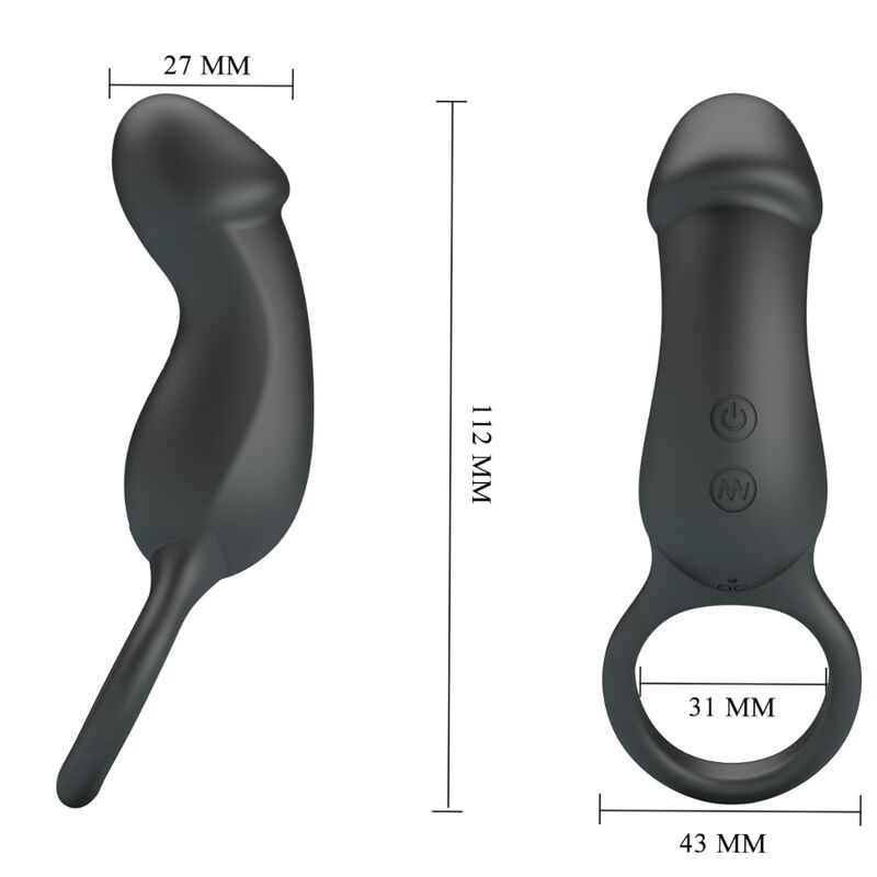Anneau vibrant avec stimulateur télécommandé — PRETTY LOVE MALE