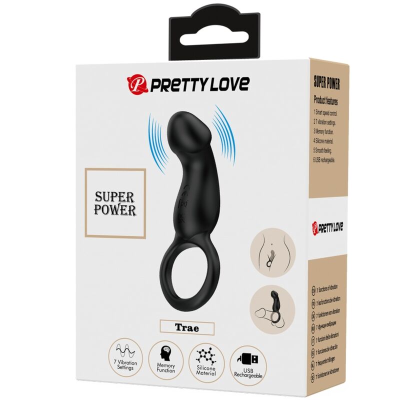 Anneau vibrant avec stimulateur télécommandé — PRETTY LOVE MALE