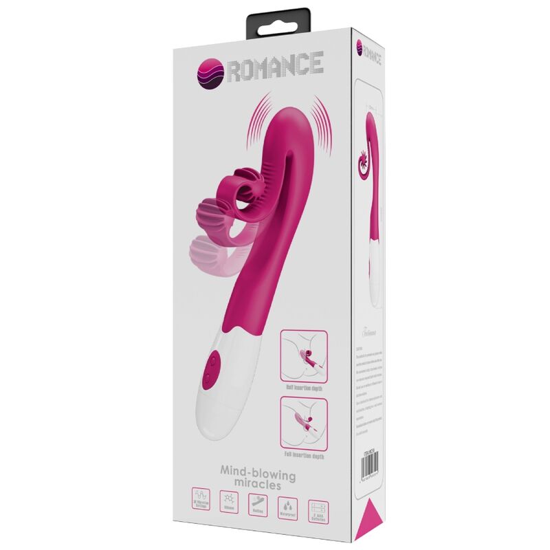 Vibrateur et stimulateur 30 vitesses rose — ROMANCE
