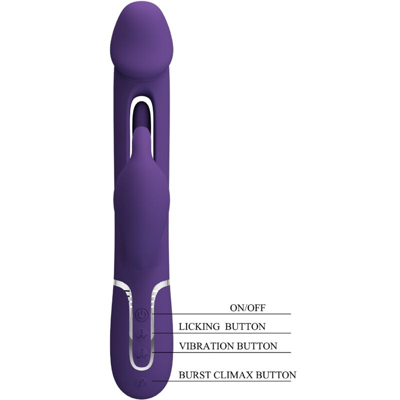 Vibromasseur lapin 3-en-1 avec langue oscillante — PRETTY LOVE PARTY UP