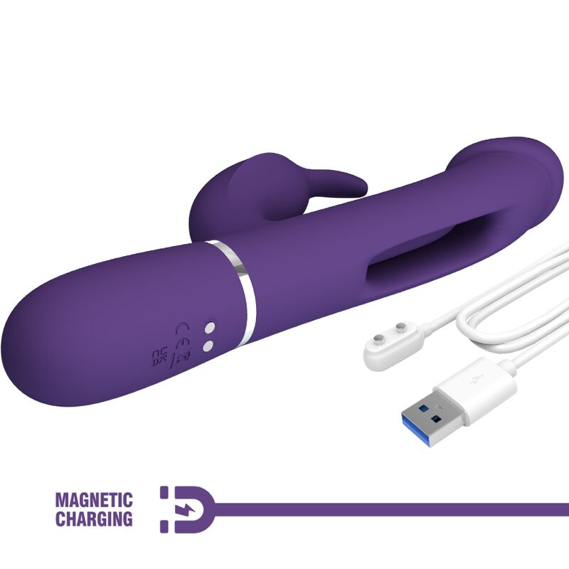 Vibromasseur lapin 3-en-1 avec langue oscillante — PRETTY LOVE PARTY UP