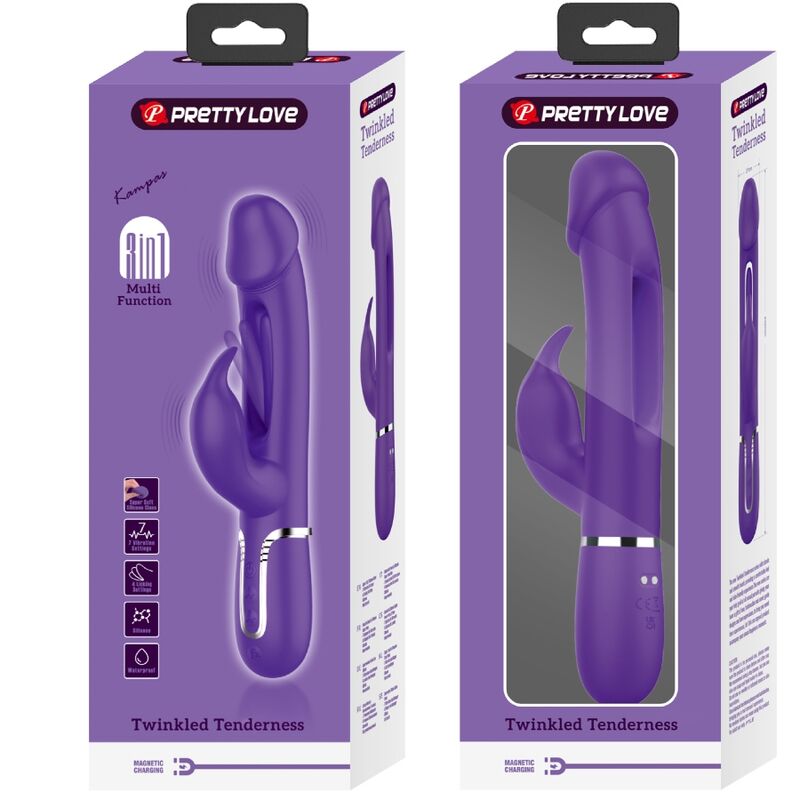 Vibromasseur lapin 3-en-1 avec langue oscillante — PRETTY LOVE PARTY UP