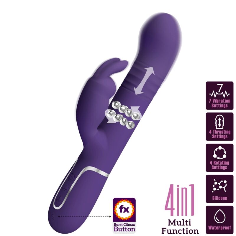Vibromasseur rabbit rotatif 4 en 1 — PRETTY LOVE FLIRTATION