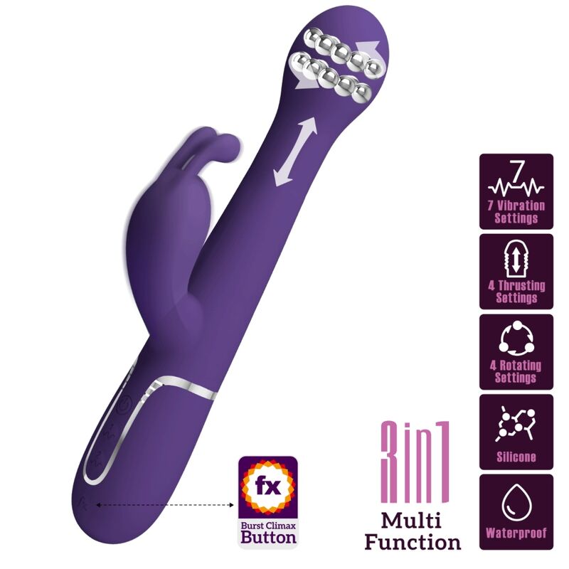 Rabbit vibrant multifonction 3 en 1 — PRETTY LOVE FLIRTATION