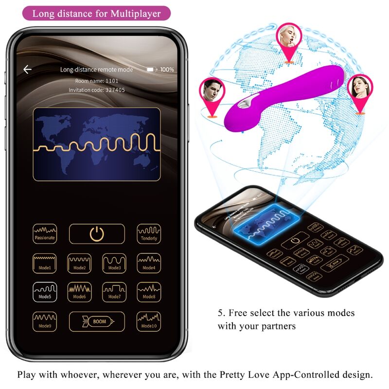 Vibrateur connecté à stimulation électrique Hector — PRETTY LOVE FLIRTATION