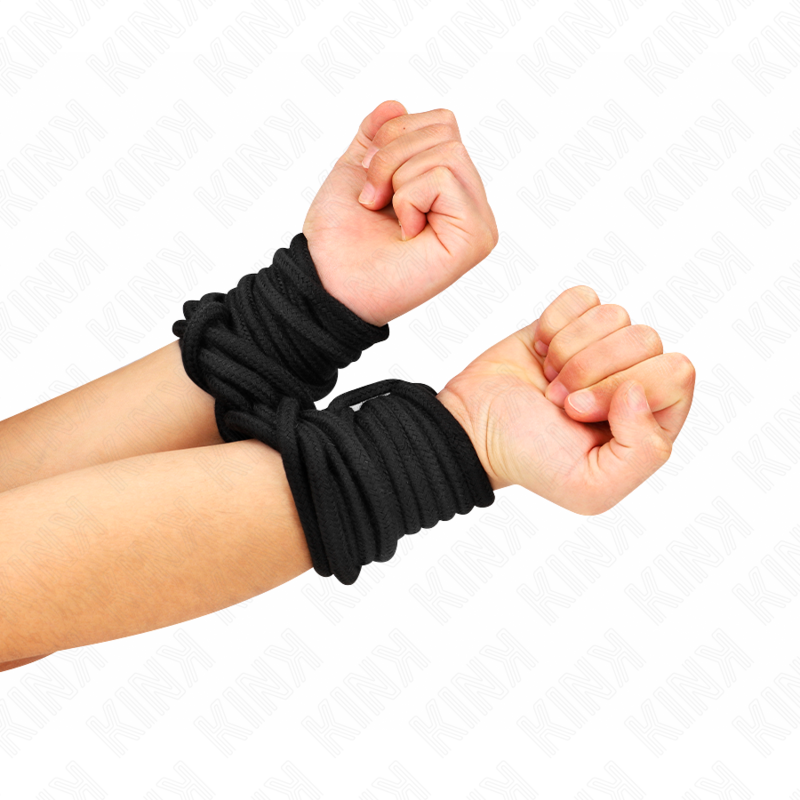 Corde en coton pour bondage 5 mètres noire — KINK ROPE ARTS