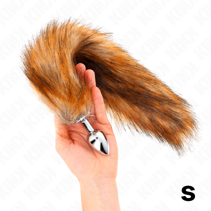 Plug anal taille s avec queue synthétique 40 cm marron — KINK PLEASURE PLUGS