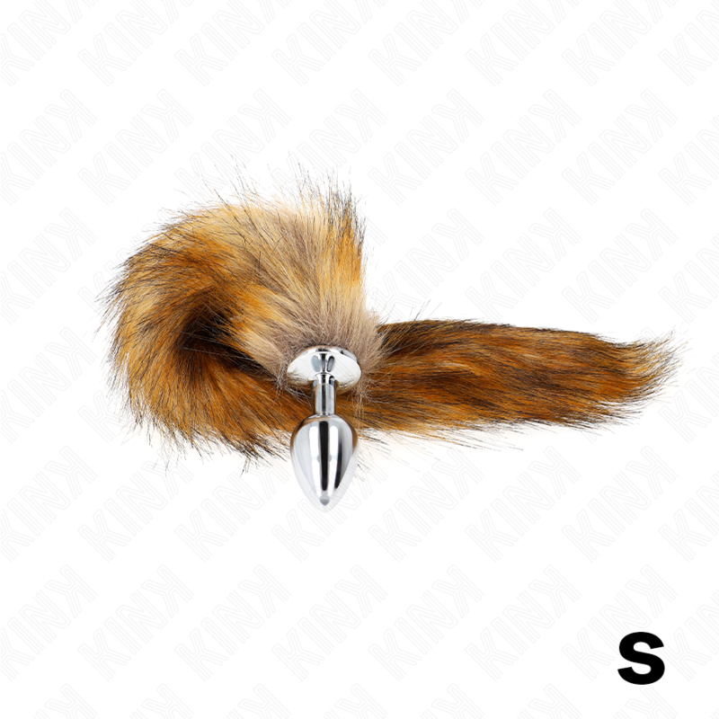Plug anal taille s avec queue synthétique 40 cm marron — KINK PLEASURE PLUGS