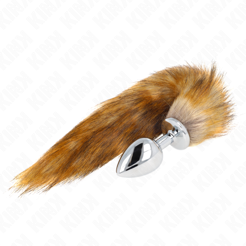 Plug anal taille L avec queue synthétique marron — KINK PLEASURE PLUGS