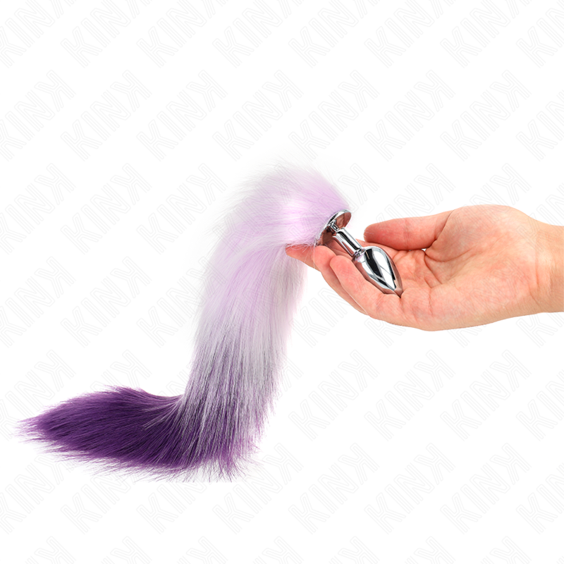 Plug anal taille S avec queue synthétique violet — KINK PLEASURE PLUGS