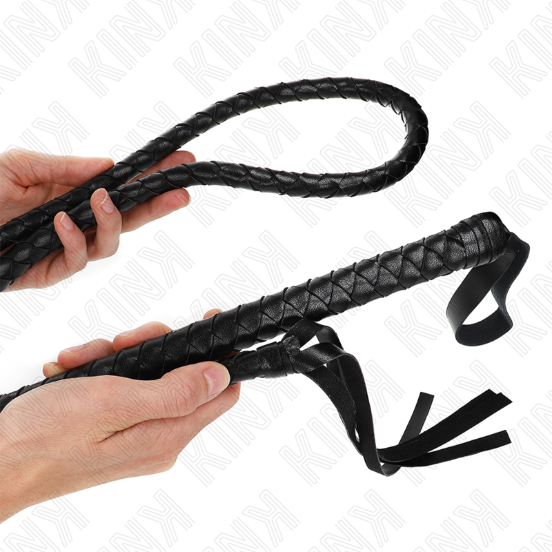 Fouet long serpent noir 210 cm — KINK IMPACT & TOUCH