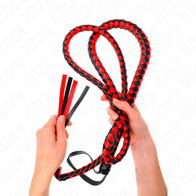Fouet long serpent rouge 210 cm — KINK IMPACT & TOUCH