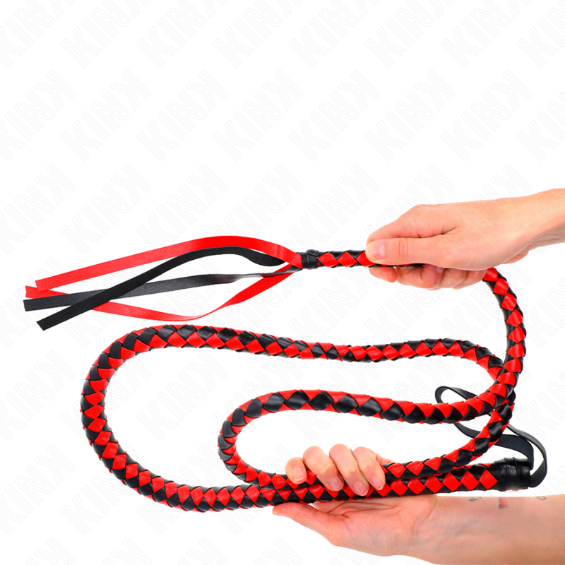 Fouet long serpent rouge 210 cm — KINK IMPACT & TOUCH