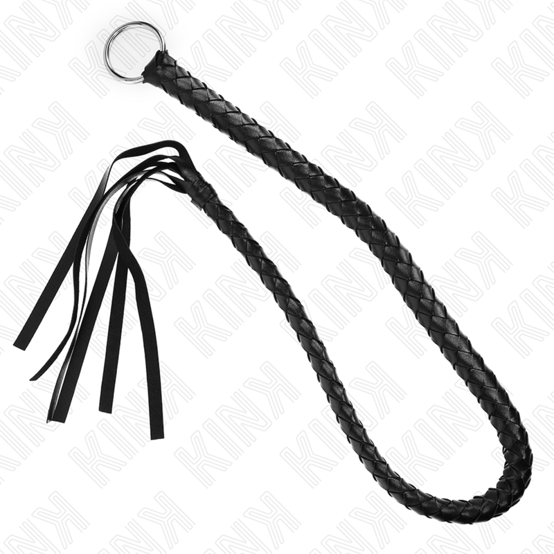 Fouet serpent avec anneau à main noir 65 cm — KINK IMPACT & TOUCH