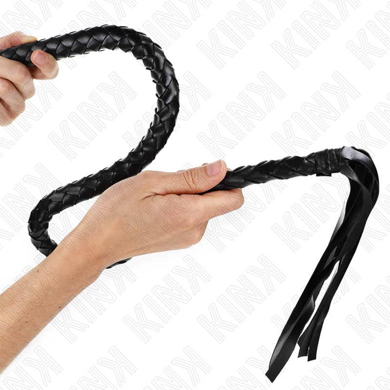 Fouet serpent avec anneau à main noir 65 cm — KINK IMPACT & TOUCH