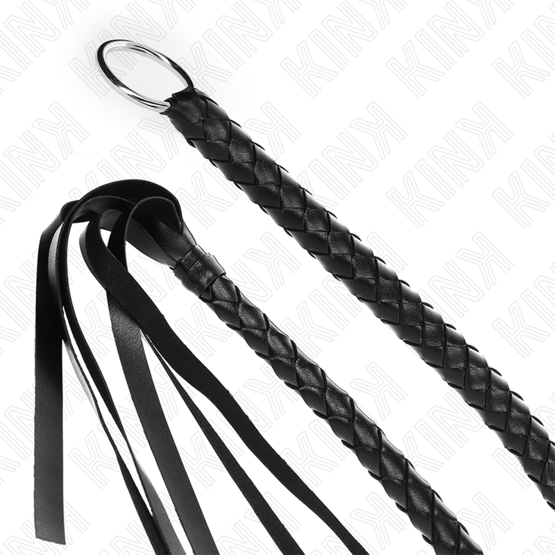 Fouet serpent avec anneau à main noir 65 cm — KINK IMPACT & TOUCH
