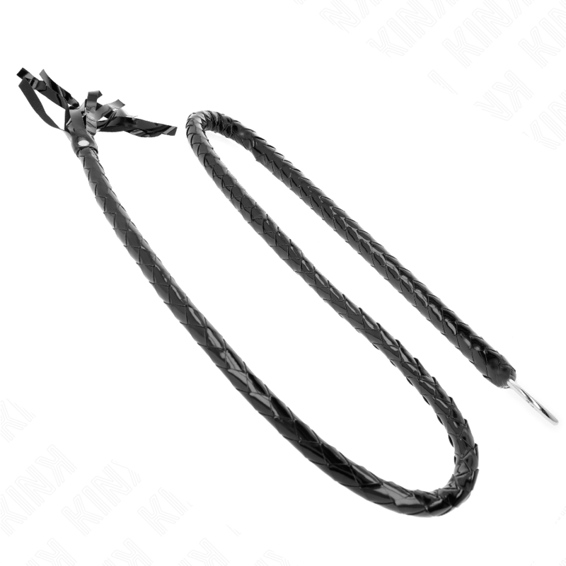 Fouet long brillant en PVC 138 cm — KINK IMPACT & TOUCH