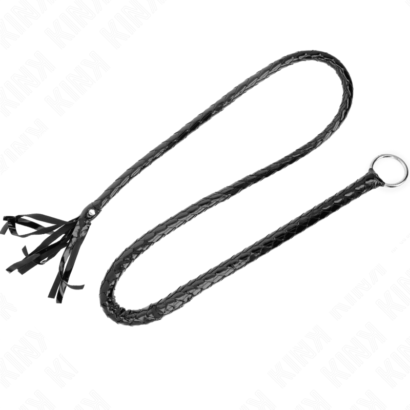 Fouet long brillant en PVC 138 cm — KINK IMPACT & TOUCH
