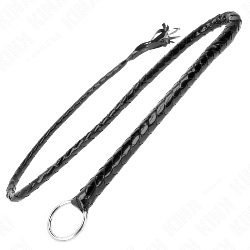 Fouet long brillant en PVC 138 cm — KINK IMPACT & TOUCH