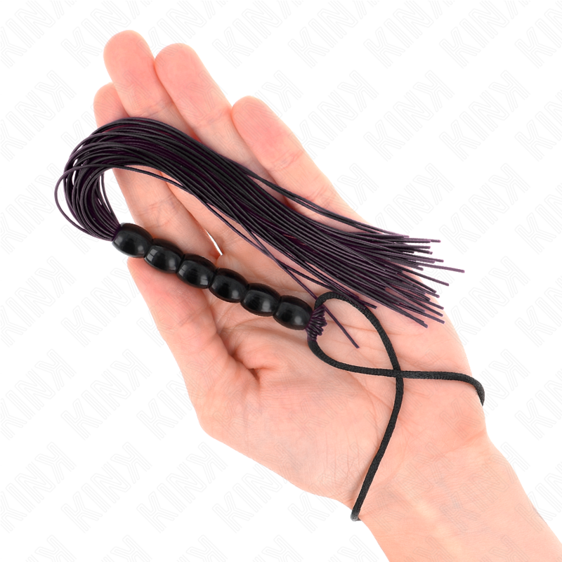 Mini fouet en silicone avec 6 billes noires 26 cm — KINK IMPACT & TOUCH