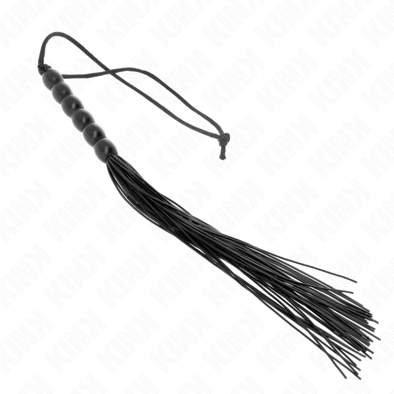 Mini fouet en silicone avec 6 billes noires 26 cm — KINK IMPACT & TOUCH