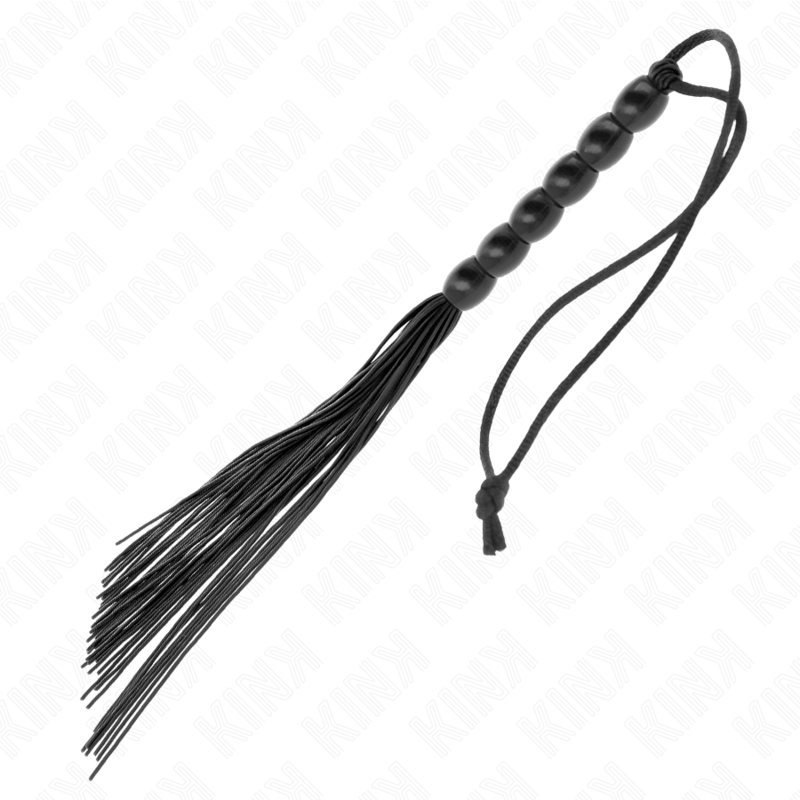 Mini fouet en silicone avec 6 billes noires 26 cm — KINK IMPACT & TOUCH