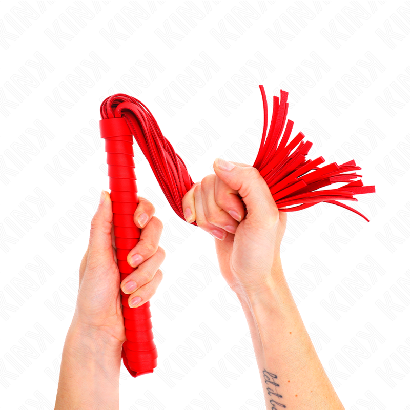 Fouet à manche texturé rouge 48,5 cm — KINK IMPACT & TOUCH