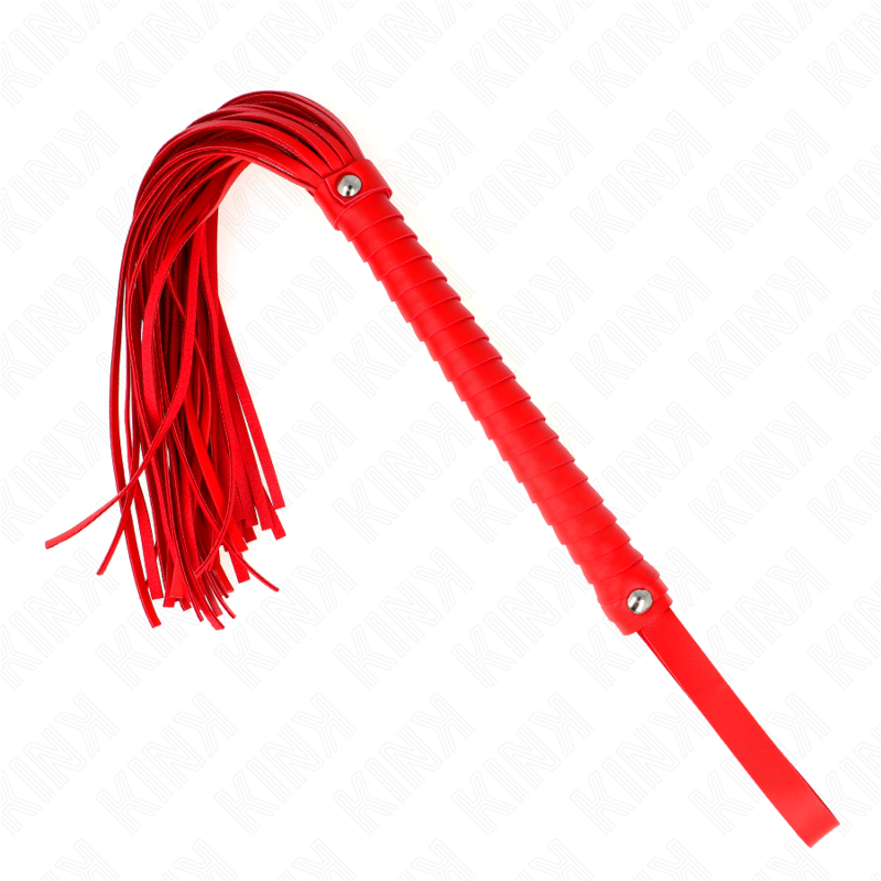 Fouet à manche texturé rouge 48,5 cm — KINK IMPACT & TOUCH