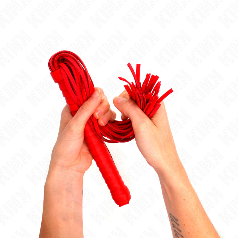 Fouet à manche texturé rouge 48,5 cm — KINK IMPACT & TOUCH