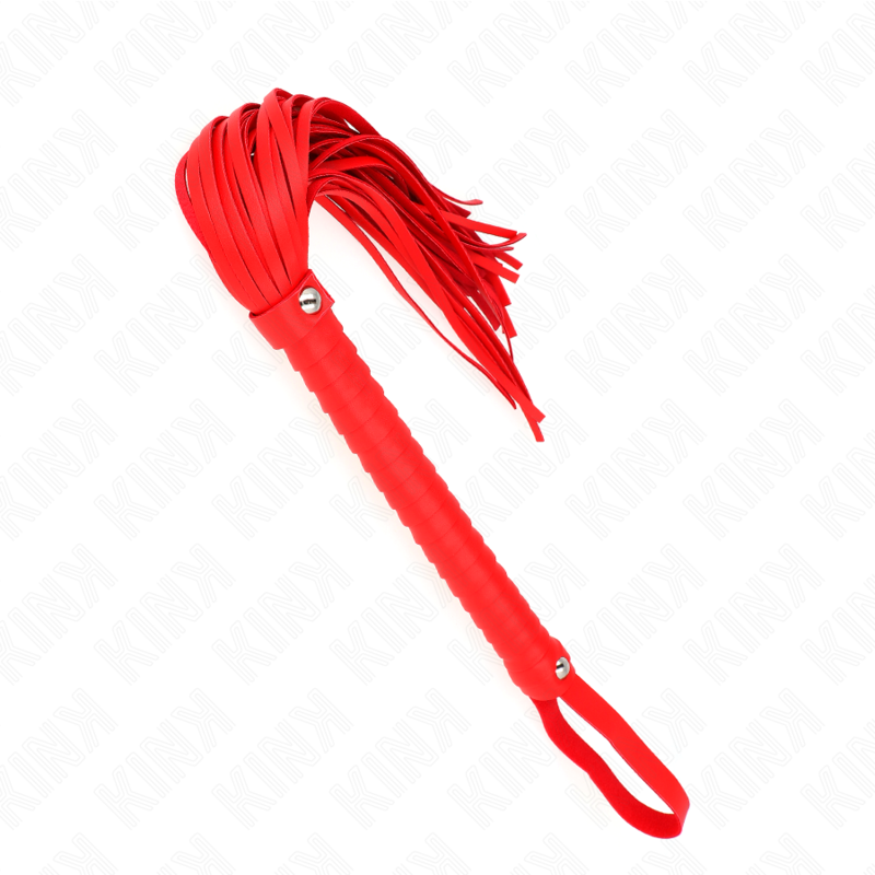 Fouet à manche texturé rouge 48,5 cm — KINK IMPACT & TOUCH