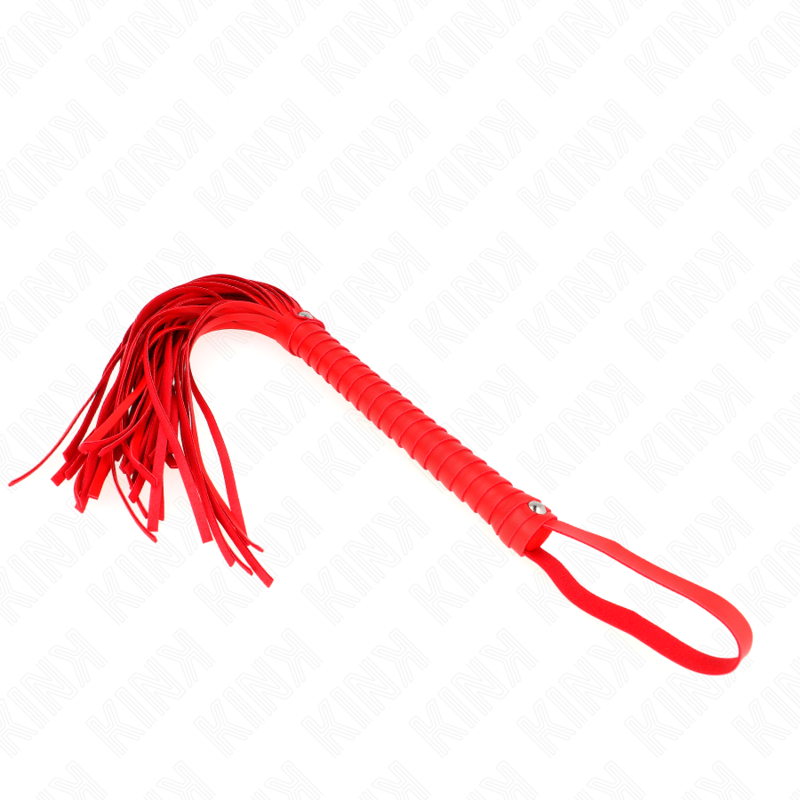 Fouet à manche texturé rouge 48,5 cm — KINK IMPACT & TOUCH