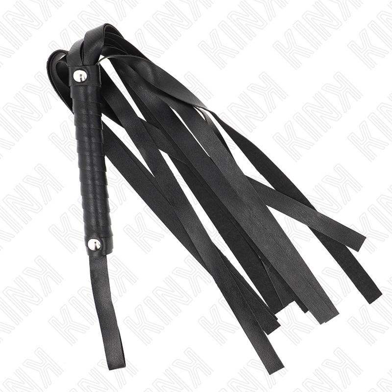 Fouet à queue large en cuir noir 48,5 cm — KINK IMPACT & TOUCH