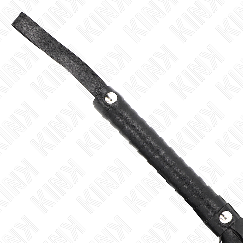 Fouet à queue large en cuir noir 48,5 cm — KINK IMPACT & TOUCH