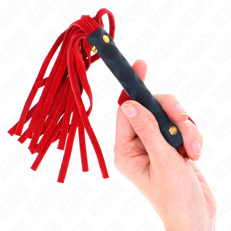 Mini fouet daim rouge 30 cm — KINK IMPACT & TOUCH