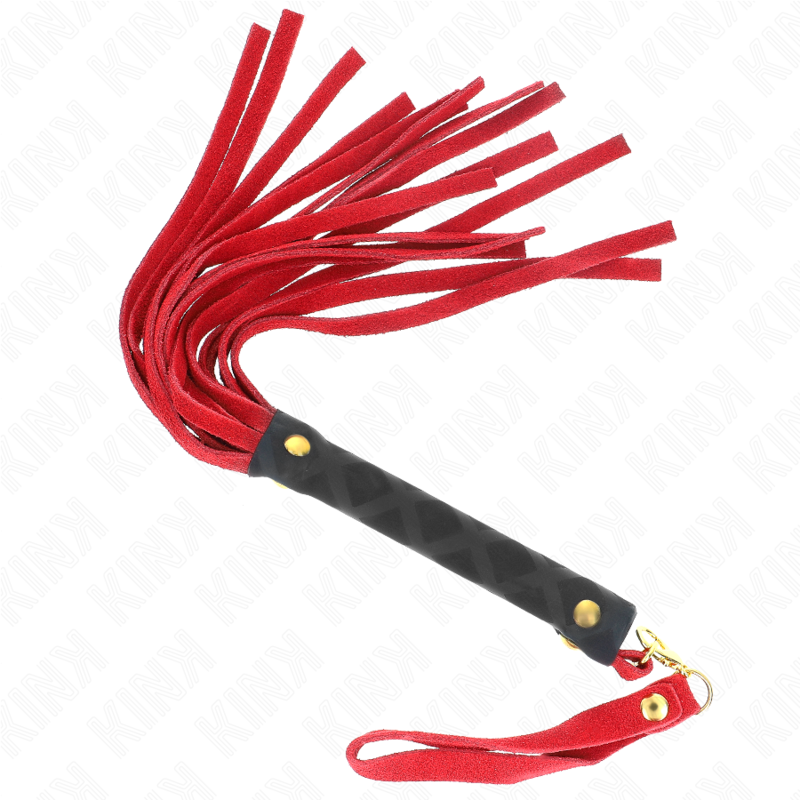 Mini fouet daim rouge 30 cm — KINK IMPACT & TOUCH