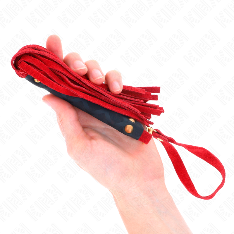 Mini fouet daim rouge 30 cm — KINK IMPACT & TOUCH