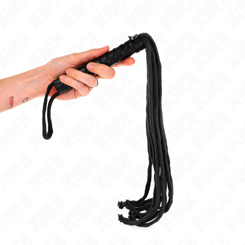 Fouet en corde noire 56 cm — KINK IMPACT & TOUCH
