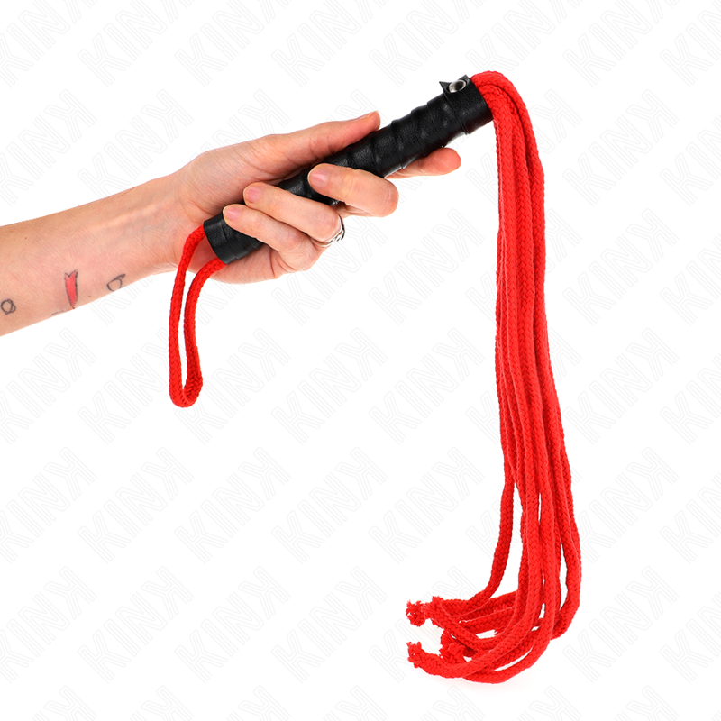Fouet cordé rouge 56 cm — KINK IMPACT & TOUCH