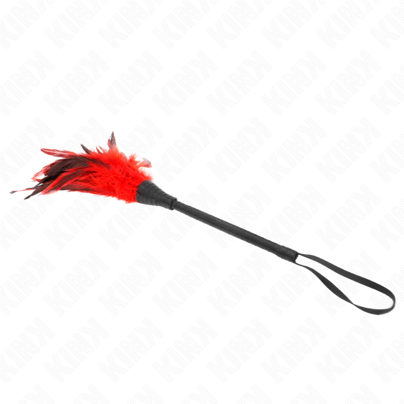 Plumeau érotique en forme de corne rouge 36 cm — KINK IMPACT & TOUCH
