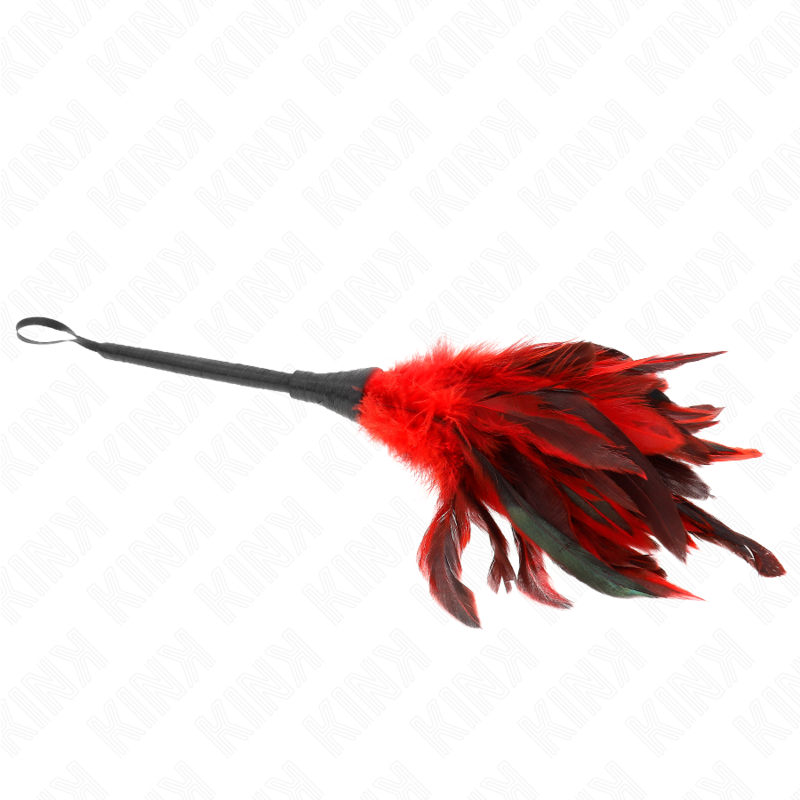 Plumeau érotique en forme de corne rouge 36 cm — KINK IMPACT & TOUCH