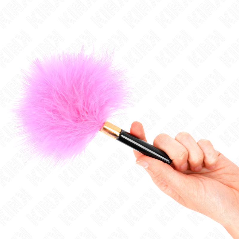 Plumeau tickle en métal doré et fuchsia 18 cm — KINK IMPACT & TOUCH