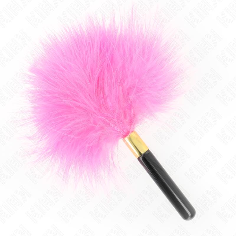 Plumeau tickle en métal doré et fuchsia 18 cm — KINK IMPACT & TOUCH