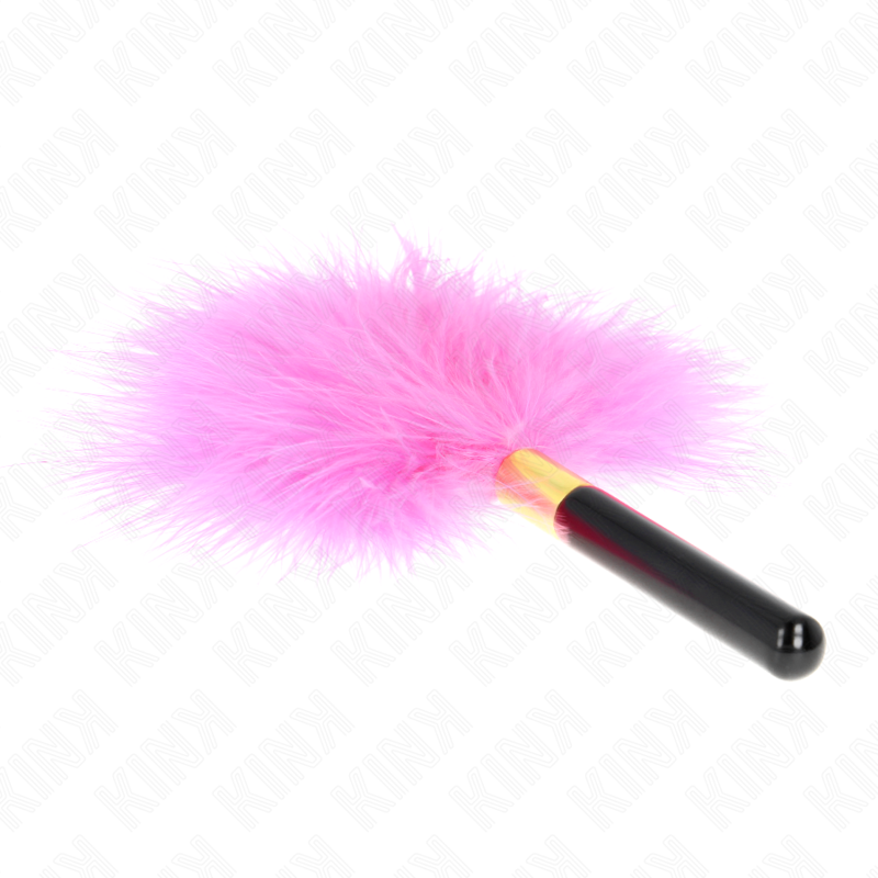 Plumeau tickle en métal doré et fuchsia 18 cm — KINK IMPACT & TOUCH