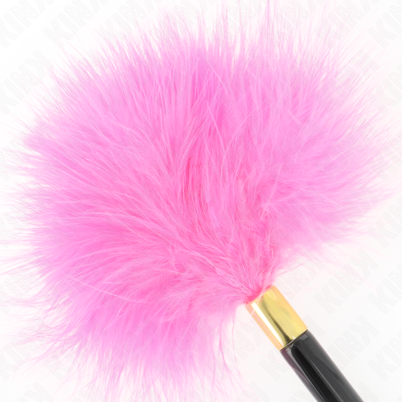 Plumeau tickle en métal doré et fuchsia 18 cm — KINK IMPACT & TOUCH