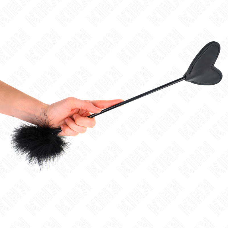 Plumeau effleureur avec palette cœur 31 cm — KINK IMPACT & TOUCH
