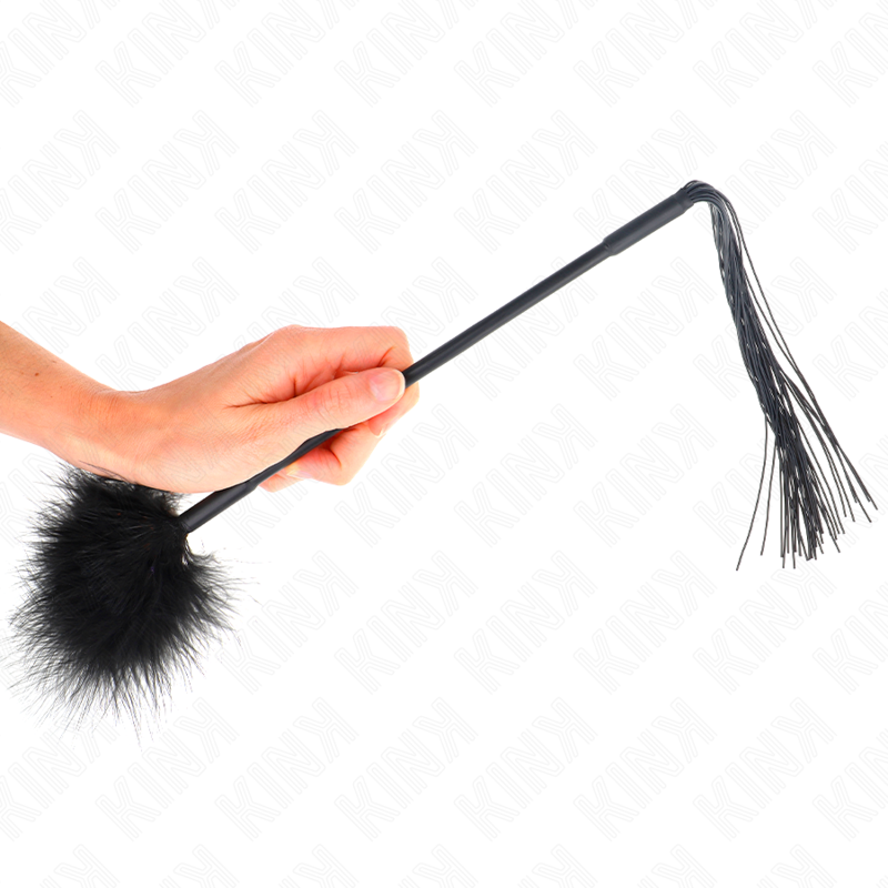 Fouet en silicone avec plumes chatouilleuses 47 cm — KINK IMPACT & TOUCH
