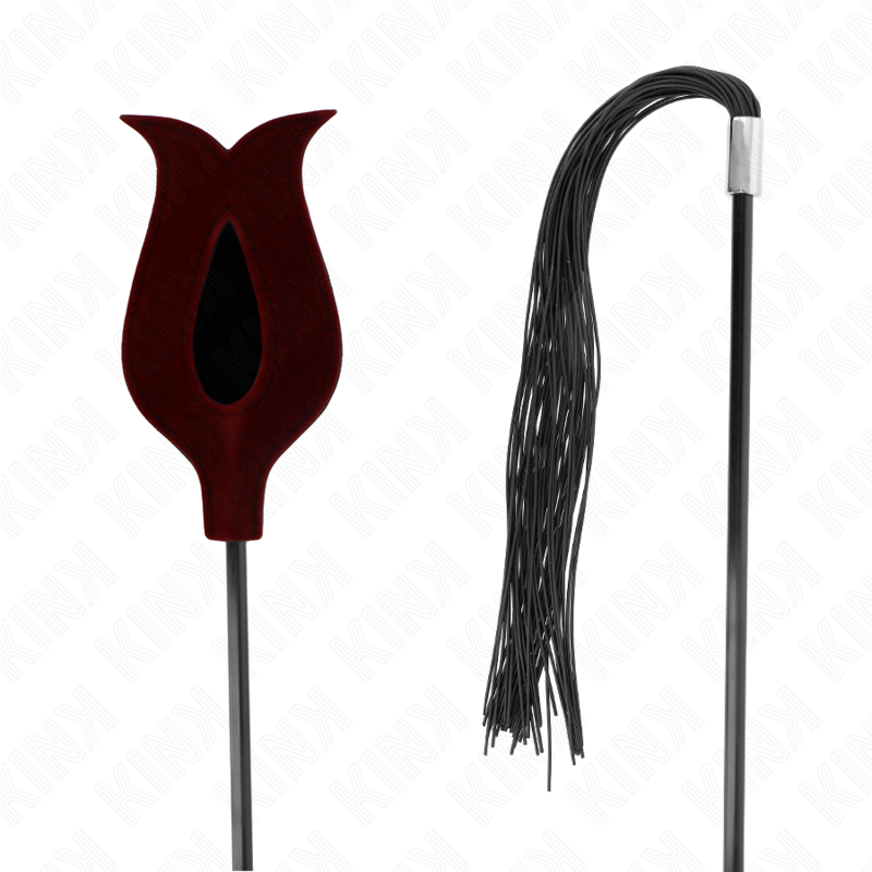 Fouet pompon rose en silicone 45 cm — KINK IMPACT & TOUCH