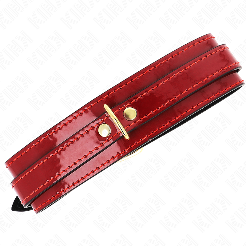 Collier ajustable rouge vin avec détails dorés — KINK COLLAR & GAG