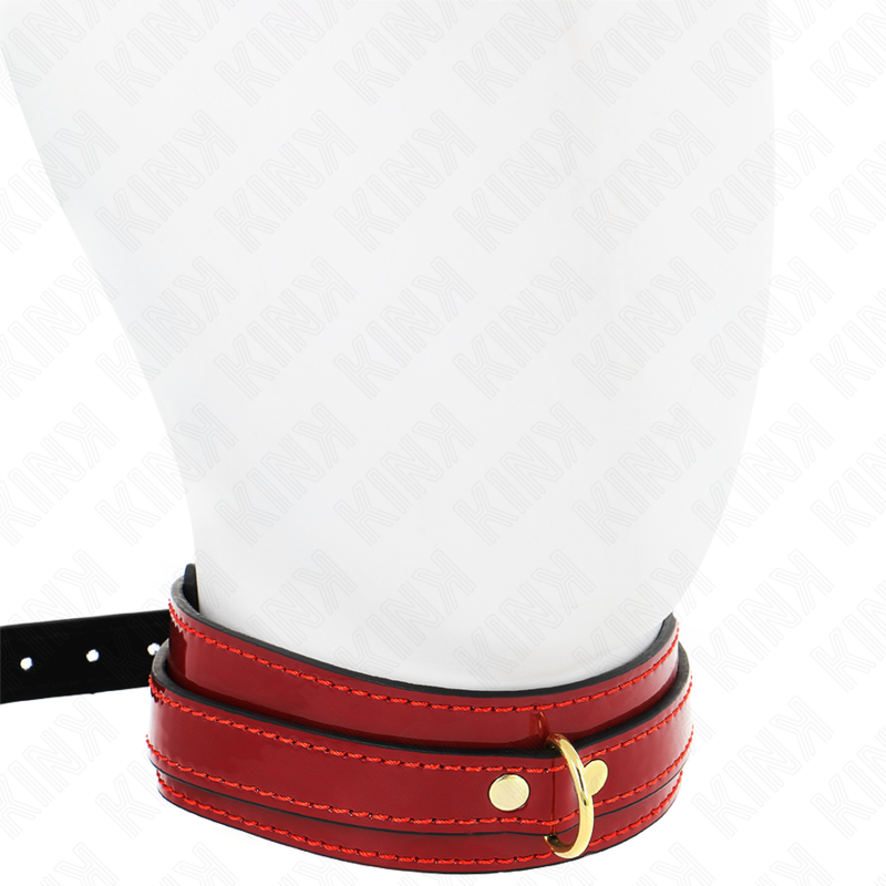 Collier ajustable rouge vin avec détails dorés — KINK COLLAR & GAG